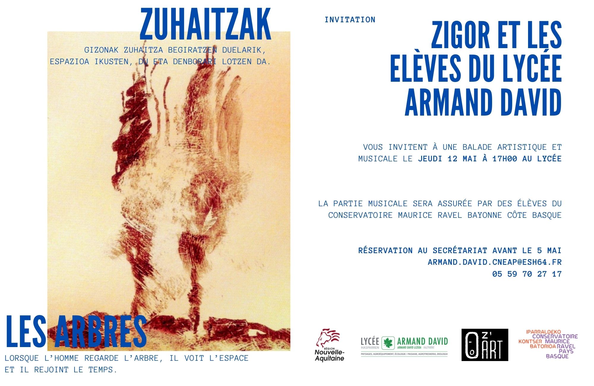 Exposition Zigor et les élèves du lycée Armand David