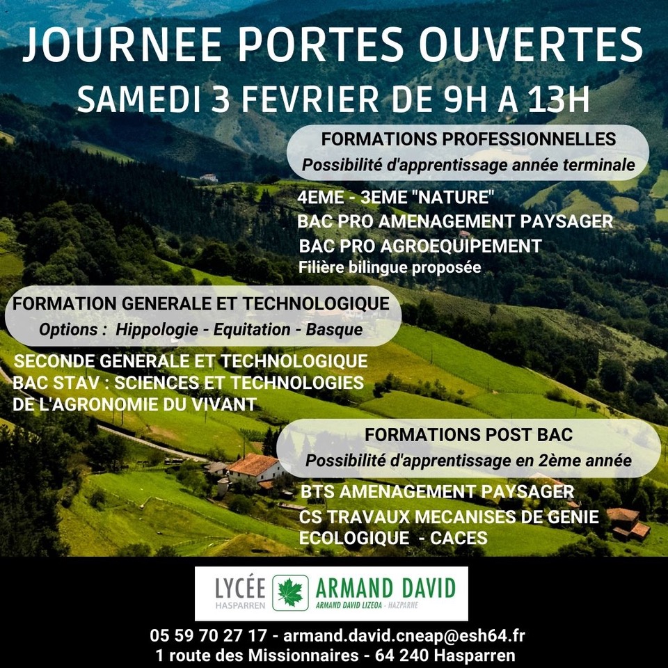 #LYCEEARMANDDAVID #CHAMPDESPOSSIBLES#PORTESOUVERTES