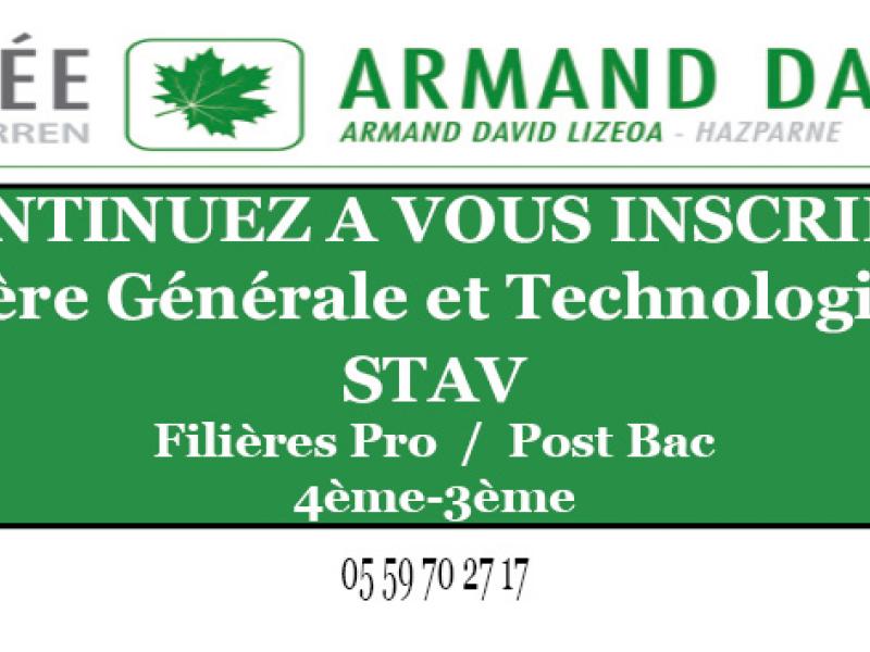 Poursuite des inscriptions