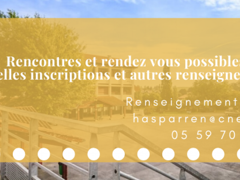 Rendez vous et renseignements - rentrée 2022