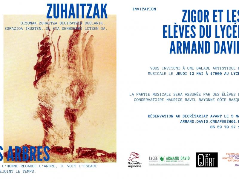 Exposition Zigor et les élèves du lycée Armand David